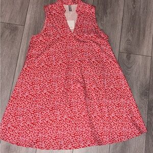 Noracora Size Medium Sundress Vneck Lightweight Pink Red New W/ Tags Sleeveless